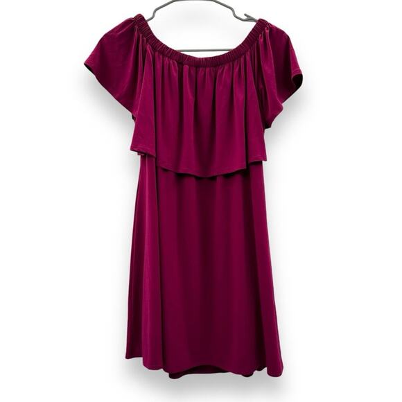 RTR Rosie Pope Luisa Dark Pink Off The Shoulder Mini Maternity Dress Sz‎ S - Picture 5 of 10